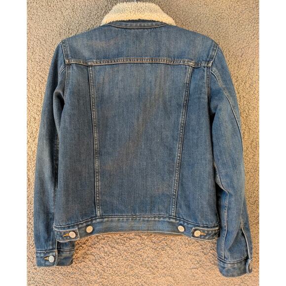 GAP Icon Sherpa Denim Jacket Women’s Small – Medium Indigo Cotton - Picture 9 of 10